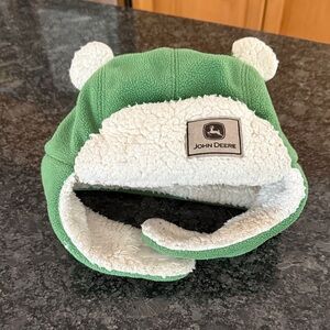 John Deere Green and Cream Fleece Hat